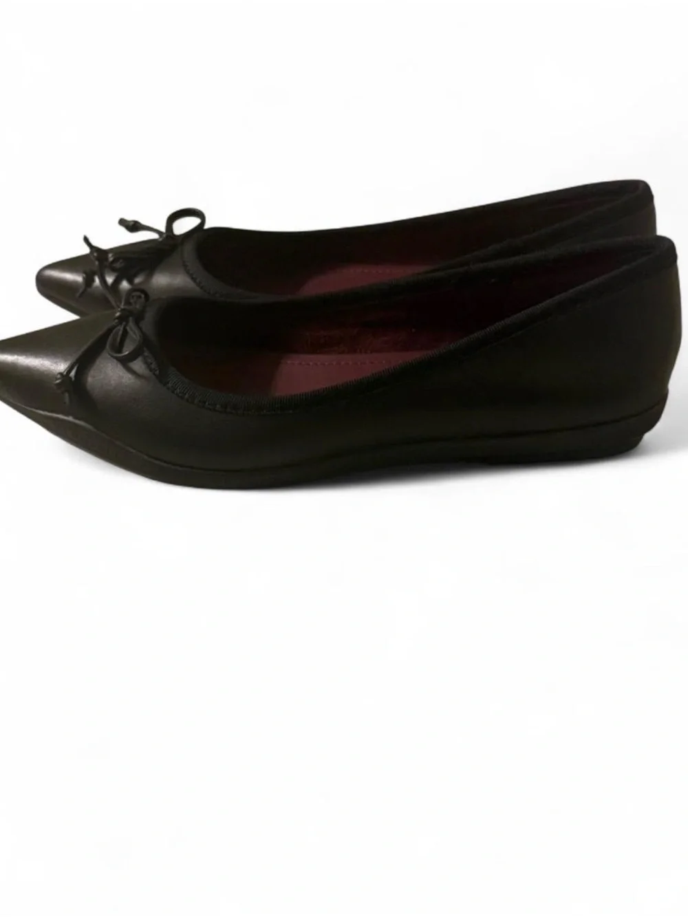 AEROSOLES Black Pointed Toe Bow Ballet Flats Size 6